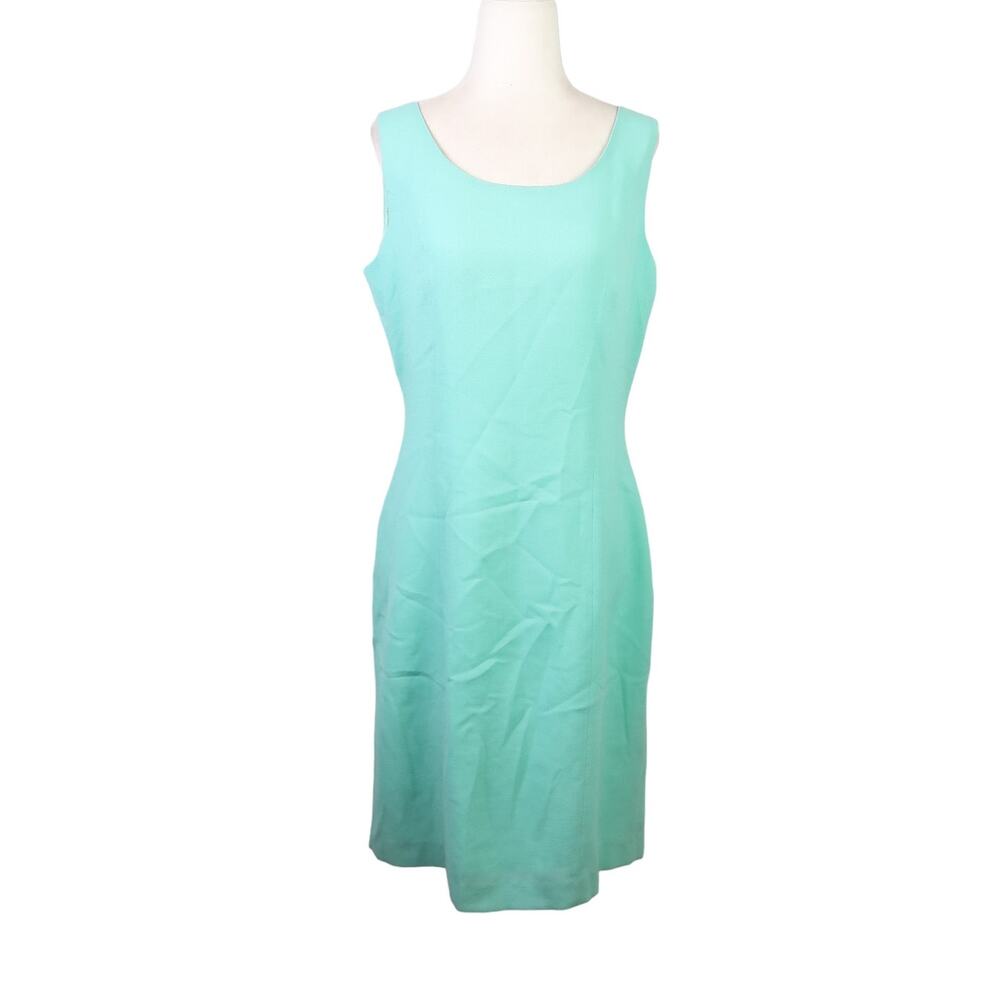 Vintage 90s Georgiou turquoise blue knee length a-line dress 10